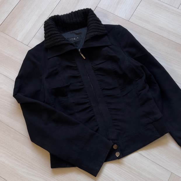 [ING•A] frill knit neck jacket