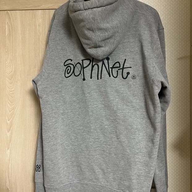 스투시x소프넷 콜라보 그레이 후드