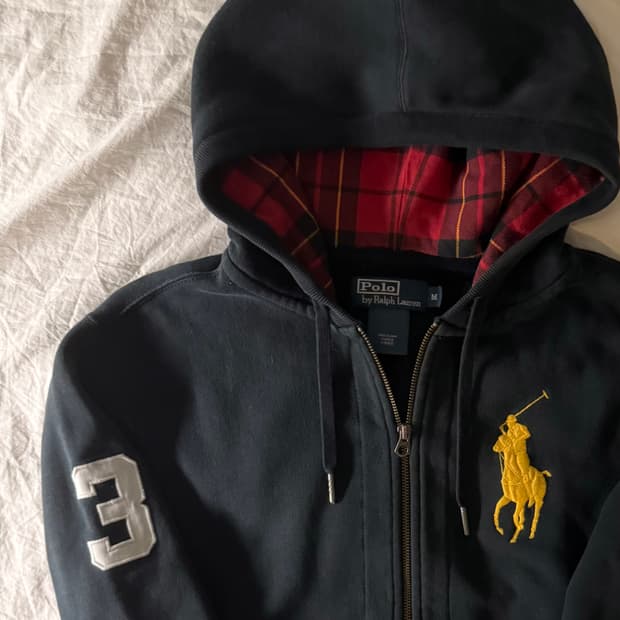 폴로 빅포니 후드집업 블랙