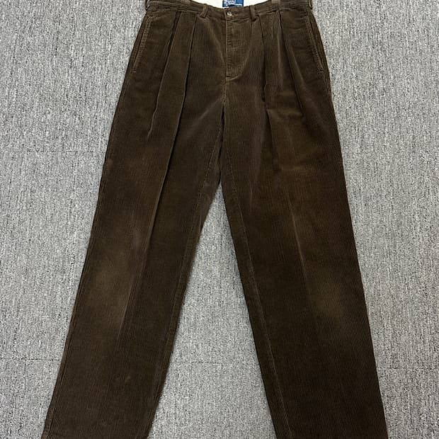 폴로 코듀로이 투턱 치노팬츠 34