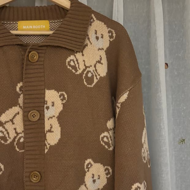 메인부스 테디베어 가디건