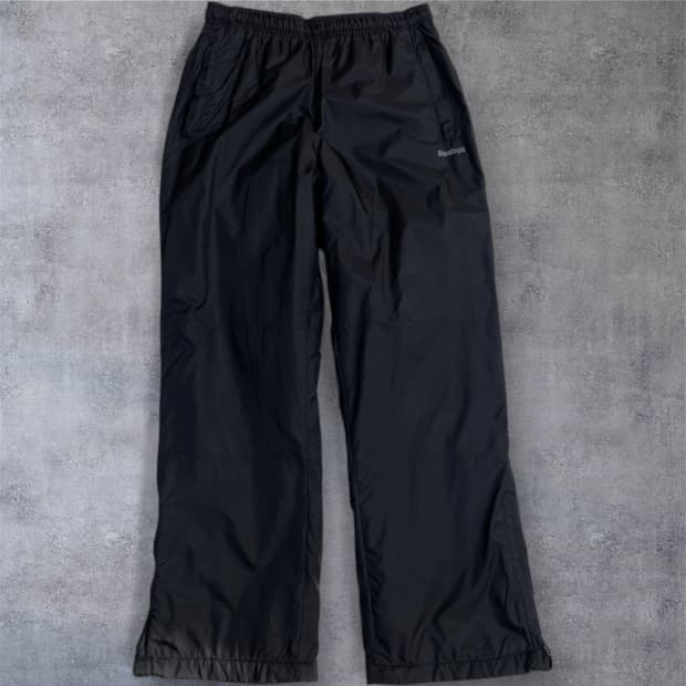 리복 Reebok 블랙 기모 나일론 트랙팬츠 95
