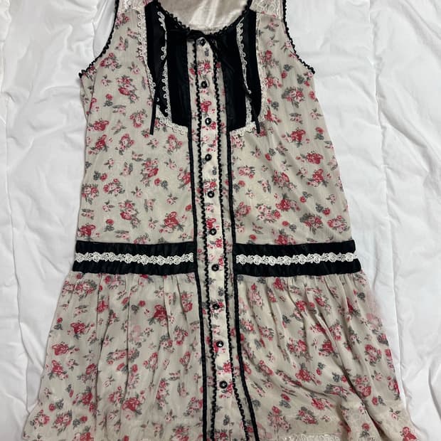 엑시즈팜 꽃 나시 원피스 엔틱 빈티지