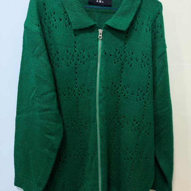 엑스톤즈 펀칭 니트집업 M