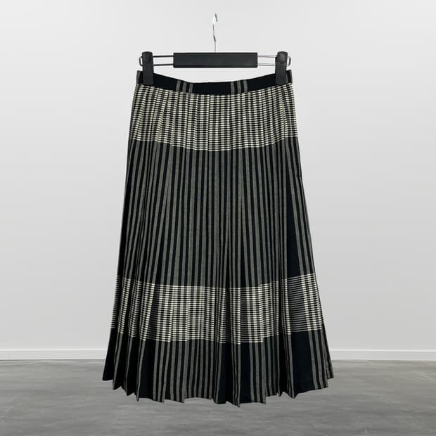 ROMAN 체크 울 스커트 