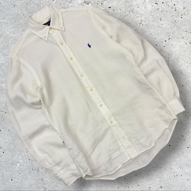 [XS] 폴로 랄프로렌 화이트 린넨 셔츠 D361