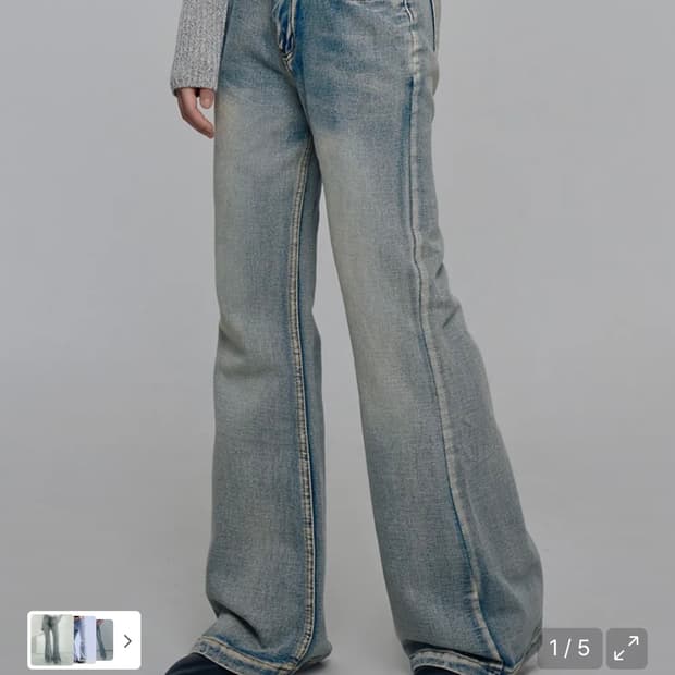 칙스 부츠컷 데님팬츠 연청