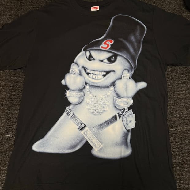 [M] 슈프림 스노우맨 티셔츠 블랙 - 25FW