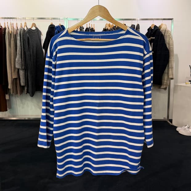 [L] GAP 보트넥 스트라이프 7부 티셔츠