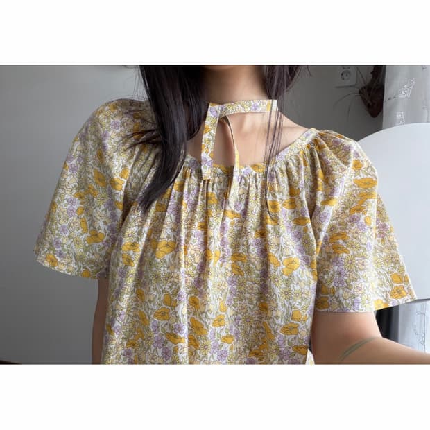 flower patterned blouse