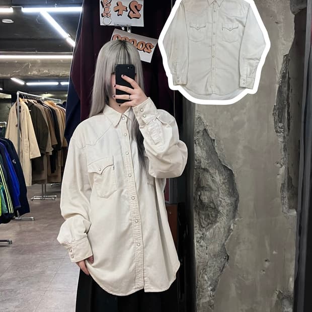 리바이스 바스토우 웨스턴 셔츠 베이지 XL  #csz3535