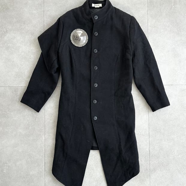 90s 칸사이 야마모토 메탈 오브제 울 코트