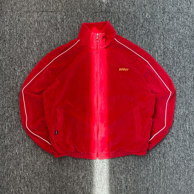 널디 레드 벨벳 트랙탑 져지