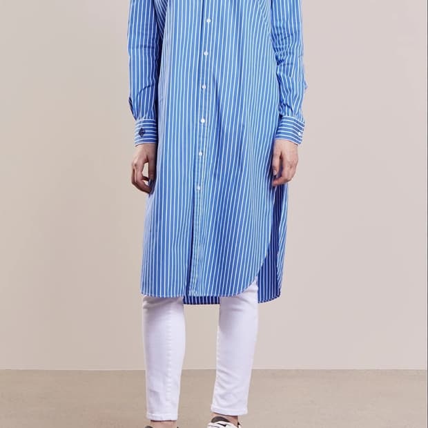 폴로 랄프 로렌 블루 스트라이프 셔츠 원피스 2사이즈