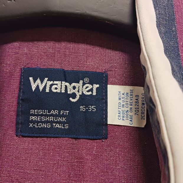 랭글러 90s 미국빈티지 브러시팝퍼 스트라이프셔츠