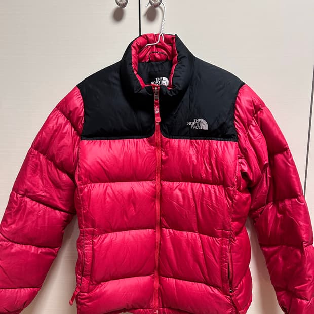 노스페이스 700 눕시 패딩 90 레드