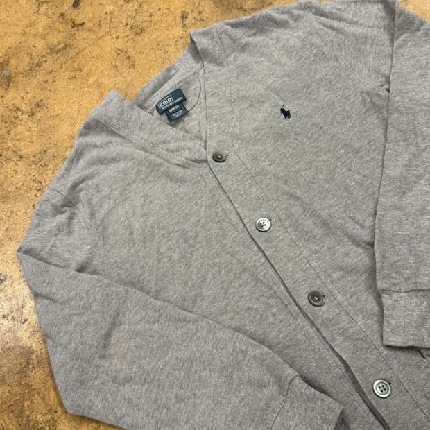 폴로 랄프로렌 그레이 브이넥 니트 가디건 