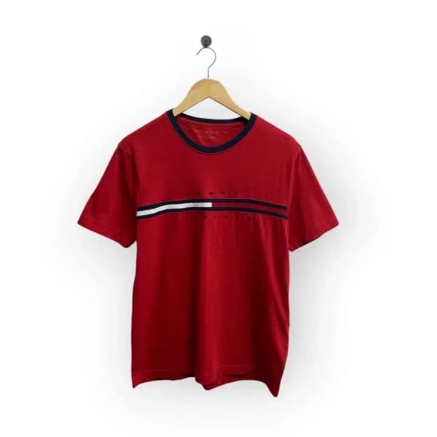 타미힐피거 플래그 로고 라운드 티셔츠 M