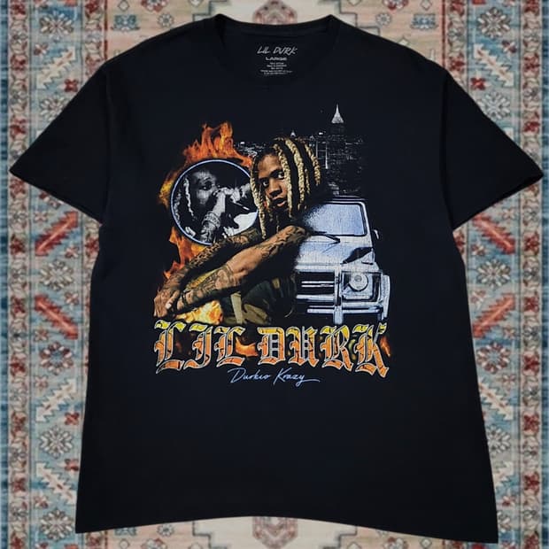 릴 더크 Lil Durk 빈티지 그래픽 랩 티셔츠 L