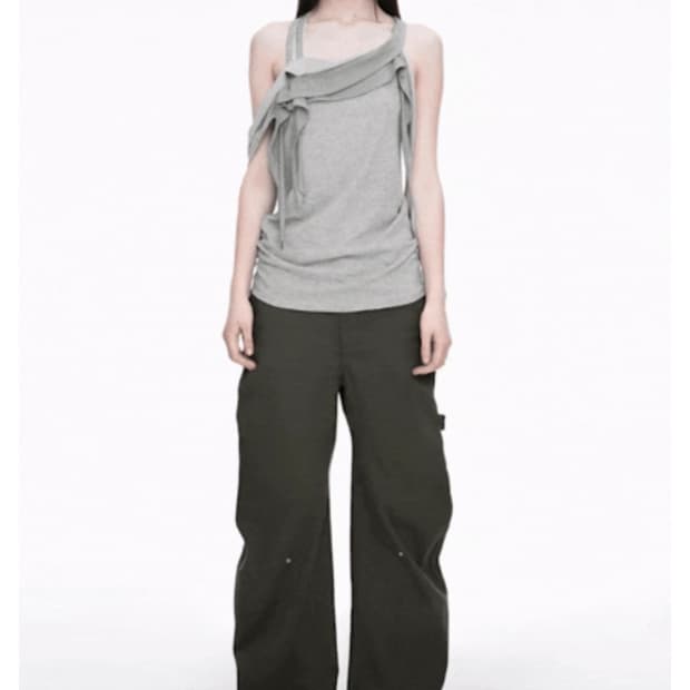 나체 nache RAWCUT CURVED PANTS