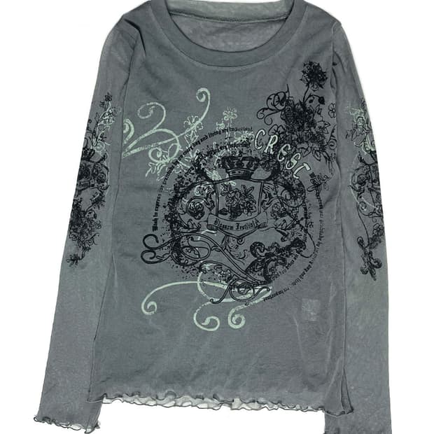 vintage 메쉬 그래픽 티셔츠 