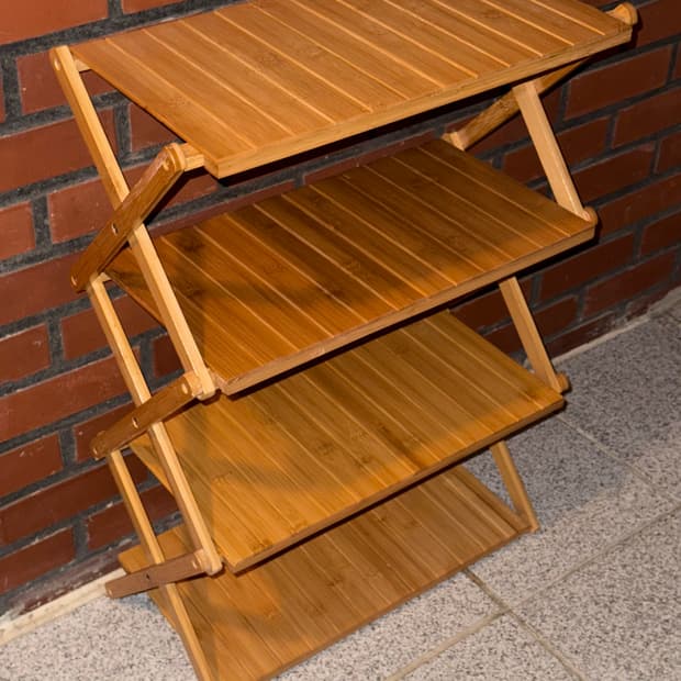 4단 원목 캠핑 우드 선반