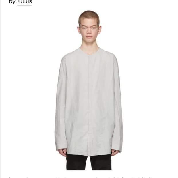 julius 2018 ps Seamed Collarless Shirt