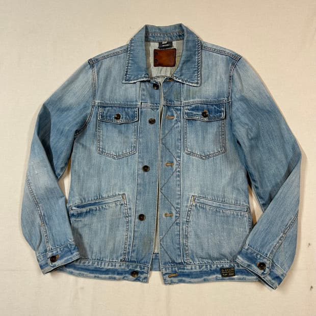 M) 지스타로우 워싱 데님 자켓