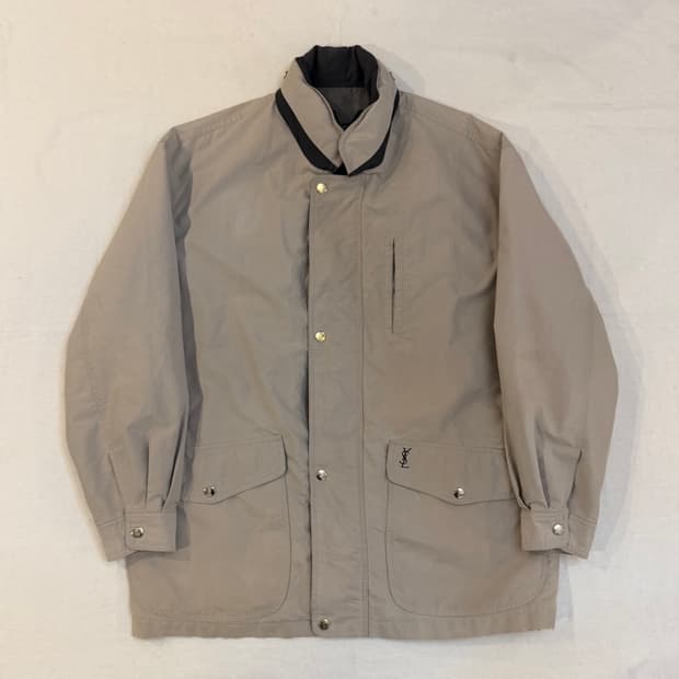 90s YSL 입생로랑 블루종 사파리 자켓 베이지