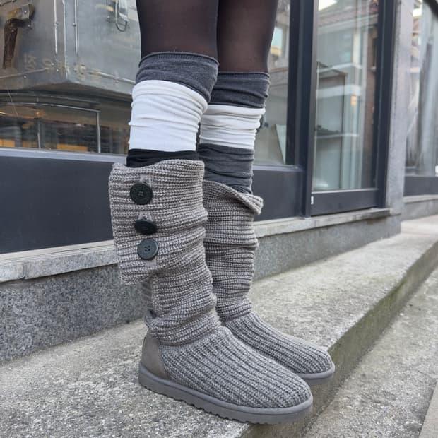 2000s Y2K 니트 카디 어그 부츠