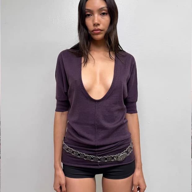 purple 드롭 니트톱