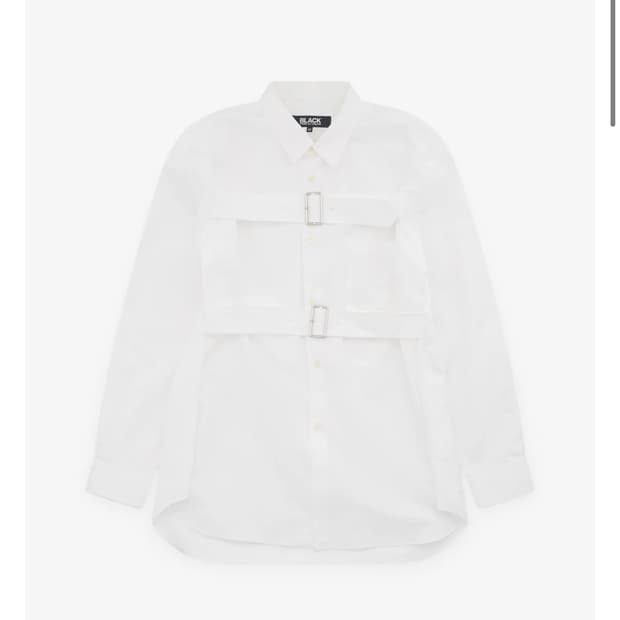 (네고가능)꼼데가르송 블랙 25FW 2버클 코튼 셔츠 (화이트 M)