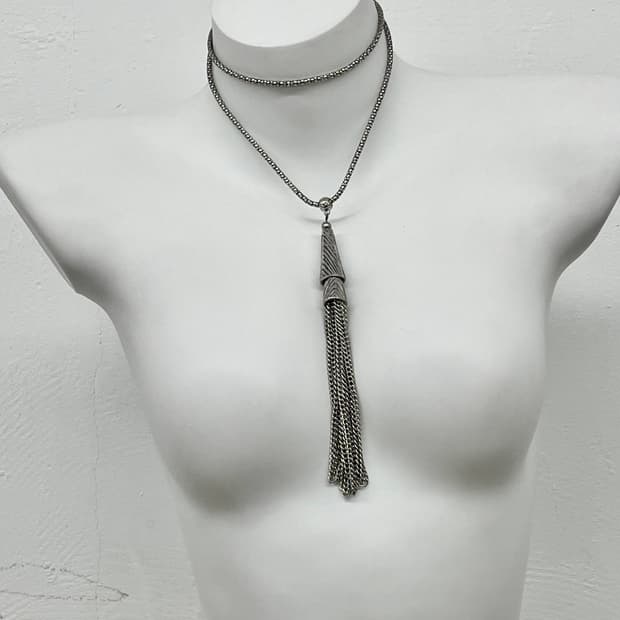 실버 드롭 체인 네크리스