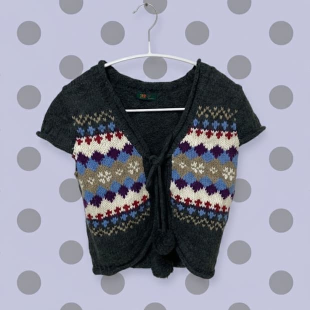 🦉노르딕 폼폼이 반팔 가디건🦉