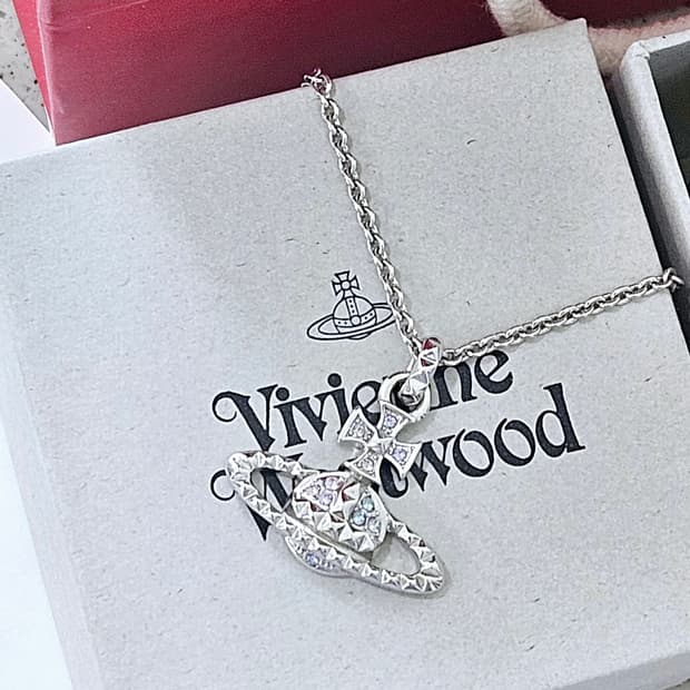 [신품급] 비비안웨스트우드 퍼플 오브 목걸이 [레드라벨 정품 보증서포함]