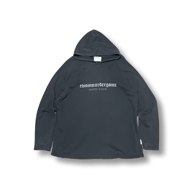 [L] 샷브랜드 데미지 오버핏 후드티