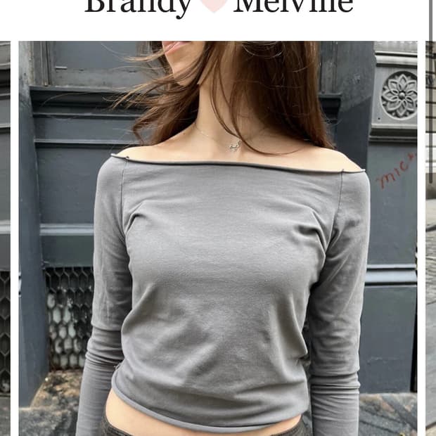 브랜디멜빌 보트넥 오프숄더 티