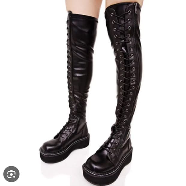 데모니아 에밀리 9사이즈 싸이하이 롱부츠 레이스업 250 지뢰계 통굽