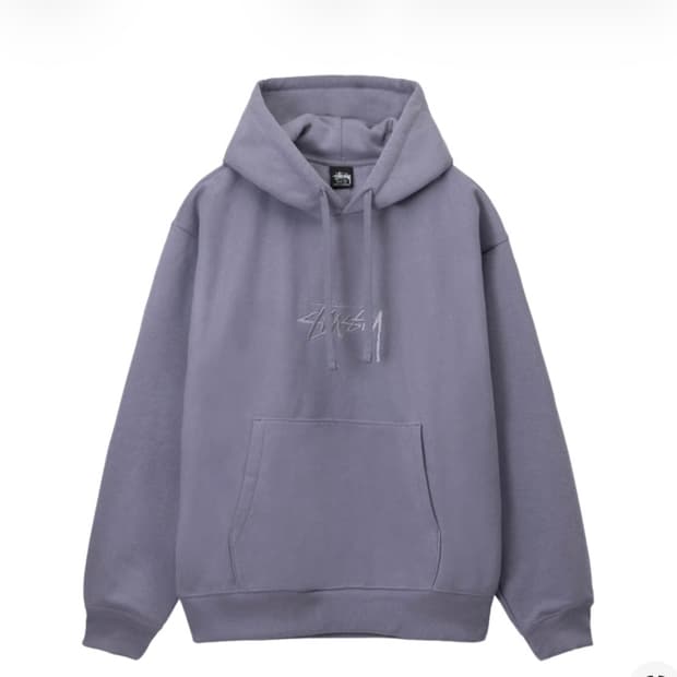 스투시 스탁 로고 아플리케 후드 모브 Stussy Stock Lo