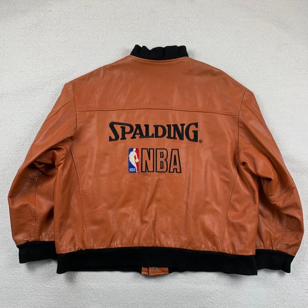 GROUP5 스팔딩 NBA 오피셜 게임볼 레더 바시티 자켓