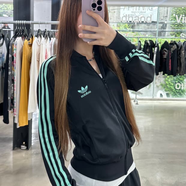 아디다스 민트블랙 트랙탑 져지