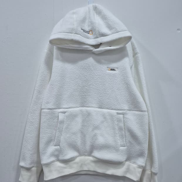 내셔널지오 그래픽 플리스 뽀글이 후드티 남성 100사이즈 화이트