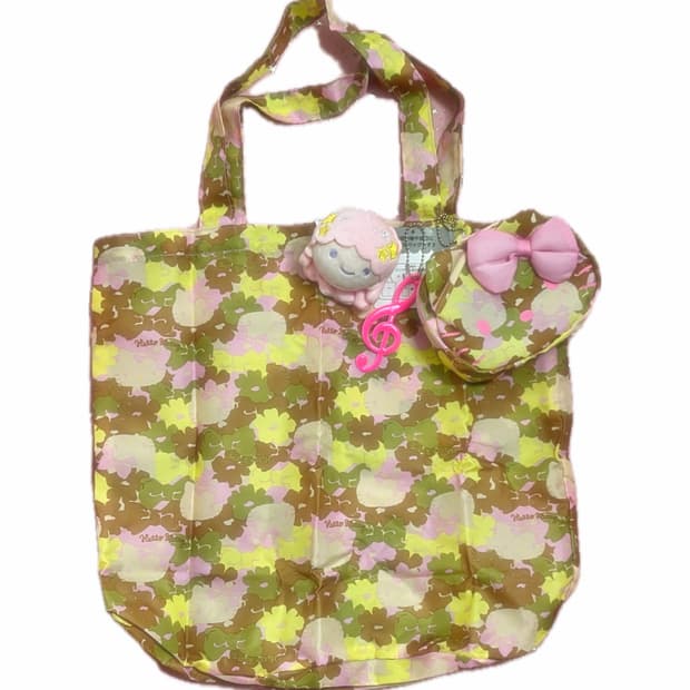 2016 키티 얼굴이 숨겨진 접이식 카모 토트백