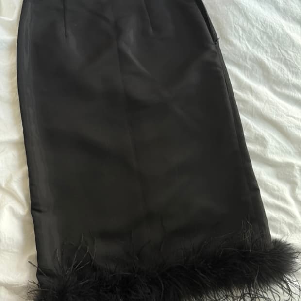 문선 MJ S2 Ostrich hair skirt 블랙