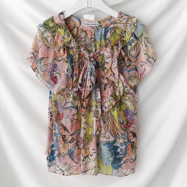 Tsumori Chisato) kitch pattern frill T 