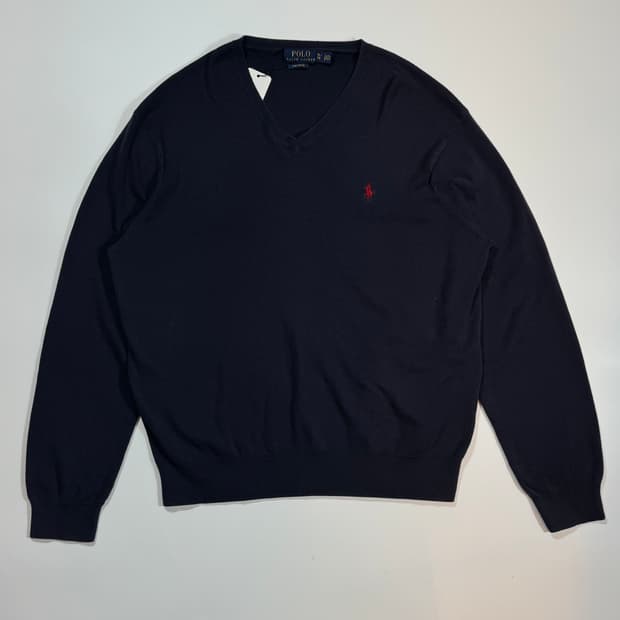 폴로 랄프로렌 네이비 v넥 니트