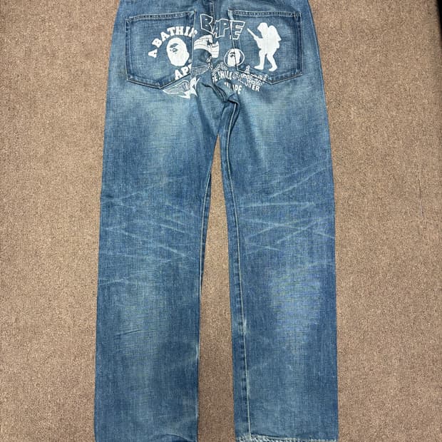 00s bape 베이프 데님팬츠 34사이즈