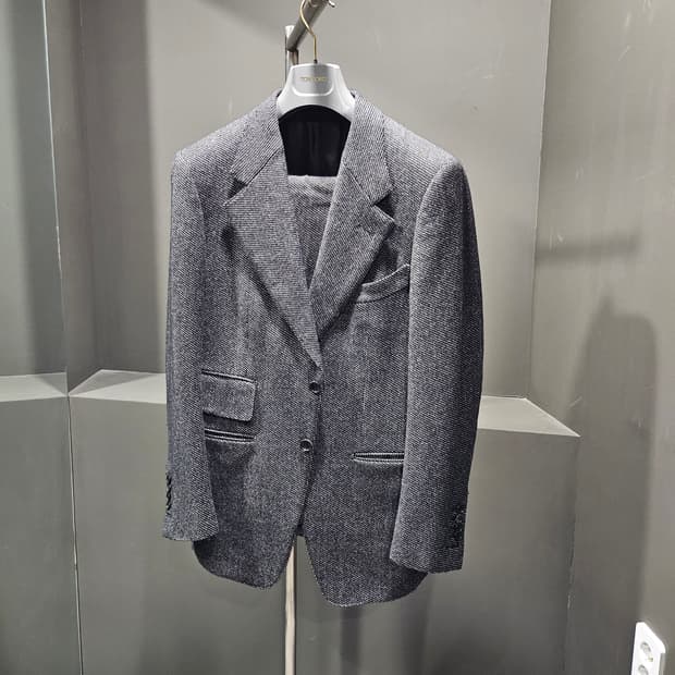 톰포드 울 헤링본 트위드 투피스 수트셋업