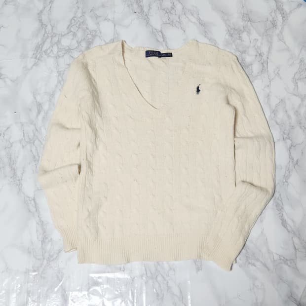 폴로 랄프로렌 아이보리 니트 