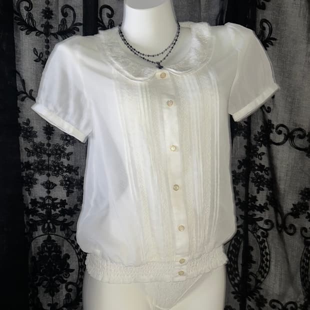 White see-through blouse